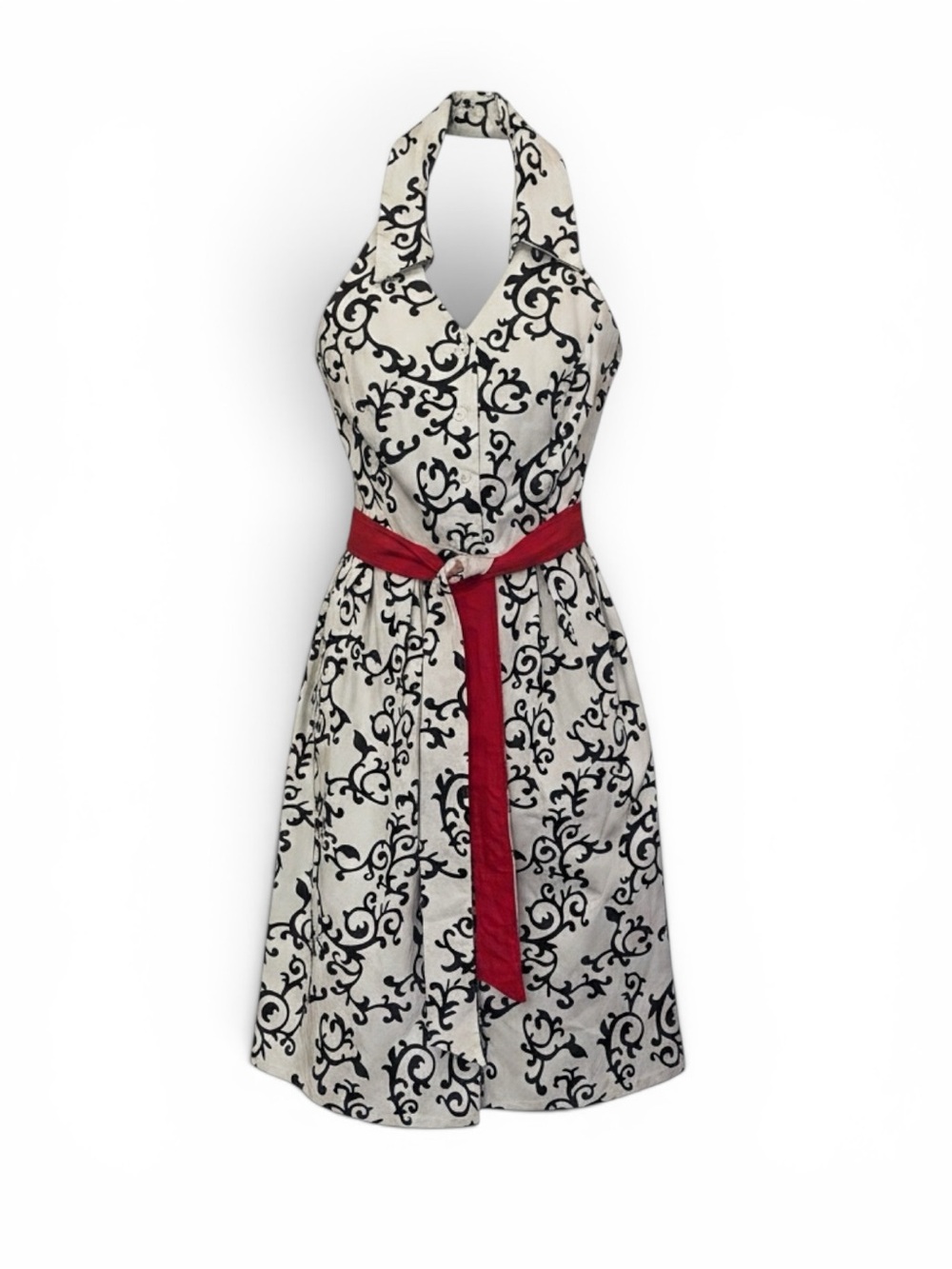 Lane Bryant Cotton Damask Print Halter Back Dress ❤️ SIZE 24